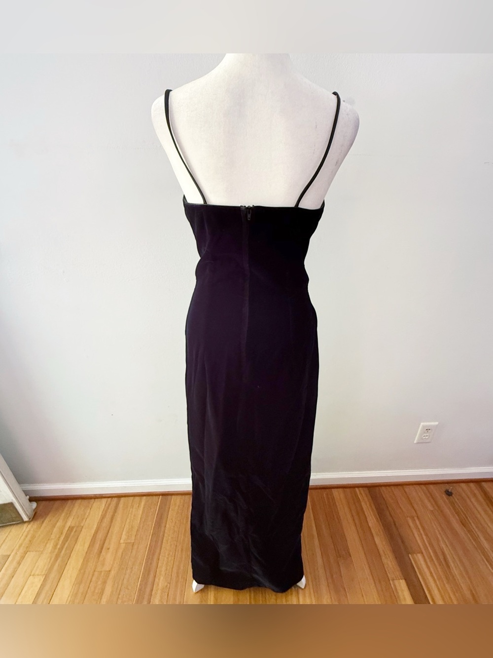 Vintage Women Y2K 90s Velvet Maxi Dress Size 9/10 Event Party Evening Cocktail - Picture 4 of 6